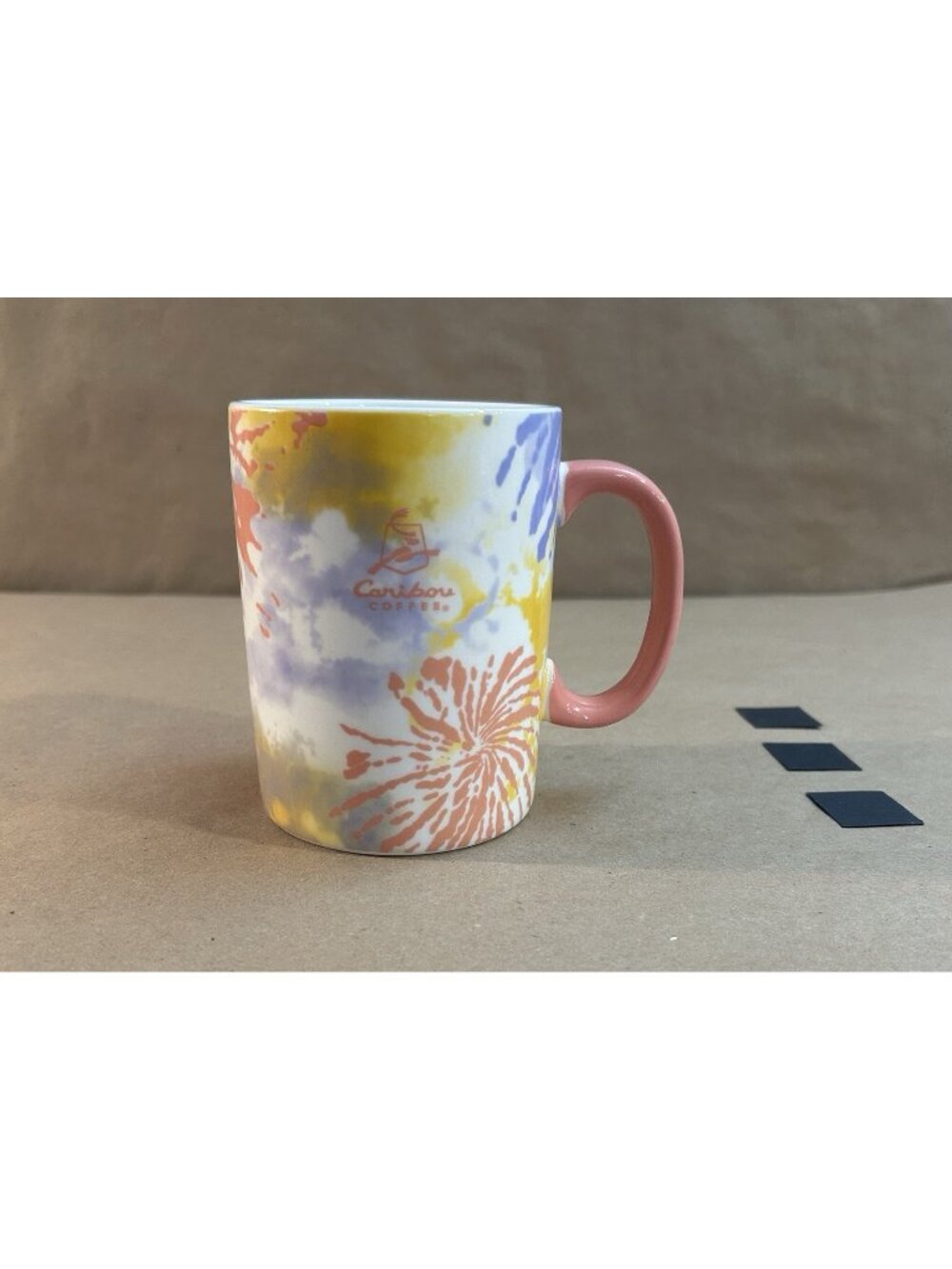Caribou Coffee 2022 Pink/Yellow/Purple Tie Die Mug- 14 oz